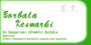 borbala kesmarki business card