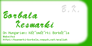 borbala kesmarki business card